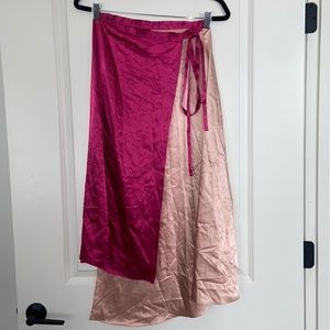 Topshop pink two tone, asymmetrical skirt